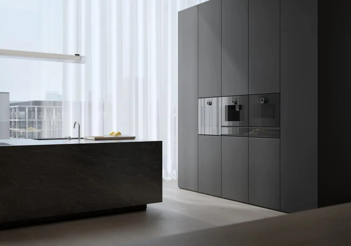 Минималистичная кухня Gaggenau со встроенной кофемашиной