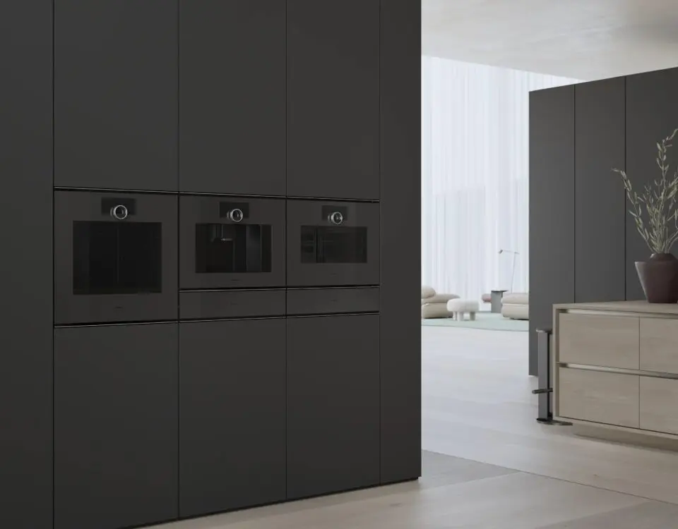 Минималистичная кухня Gaggenau серии 400 со встроенной техникой