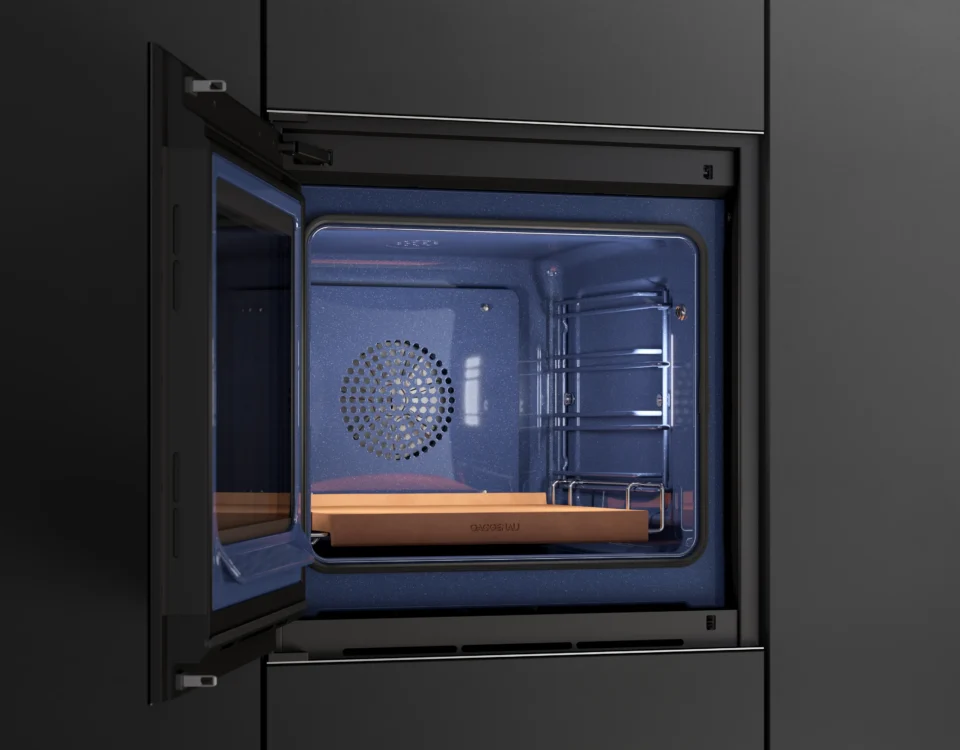 Встраиваемый духовой шкаф Gaggenau в минималистичной кухне