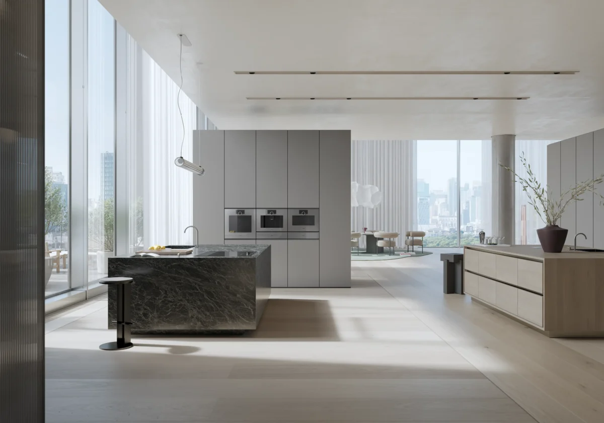 Колонна встроенной техники Gaggenau: духовой шкаф, микроволновка и кофемашина